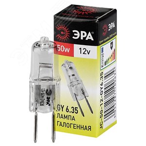 Лампа накаливания галогенная GY6.35-JC-50W-12V (галоген, капсула, 50Вт, нейтр, GY6.35) (100/1000/35000)