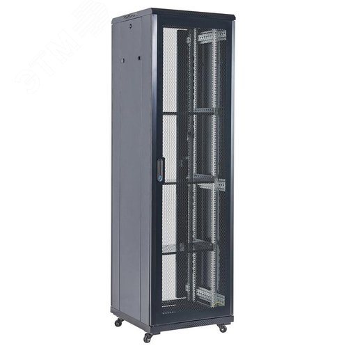 Шкаф напольный телекоммуникационный разборный 42U 600x800x2054мм двери с перфорацией черный (RAL 9005)