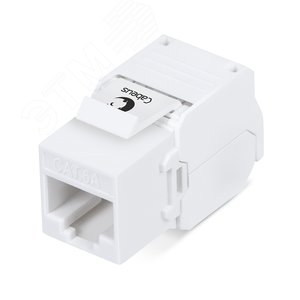 Вставка Keystone Jack RJ-45(8P8C), 180 градусов, категория 6A, без инструмента Toolless, белая