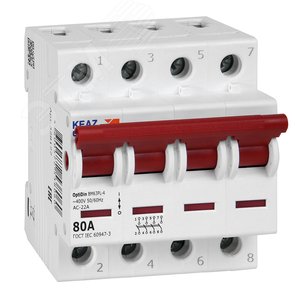 Выключатель нагрузки 4П 80А 400В OptiDin BM63PL-480-УХЛ3 (ВМ63PL)