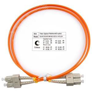 Патч-корд оптический duplex 1м SC-SC 62,5/125MM LSZH