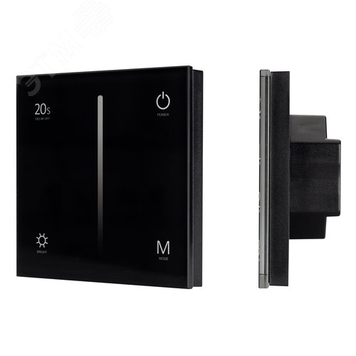 Панель SMART-P35-DIM-IN Black 230V, 0-10V, Sens, 2.4G ARL, IP20 пластик, 5 лет
