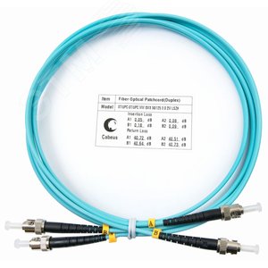 Патч-корд оптический duplex 1,5м ST-ST 50/125MM OM3 LSZH