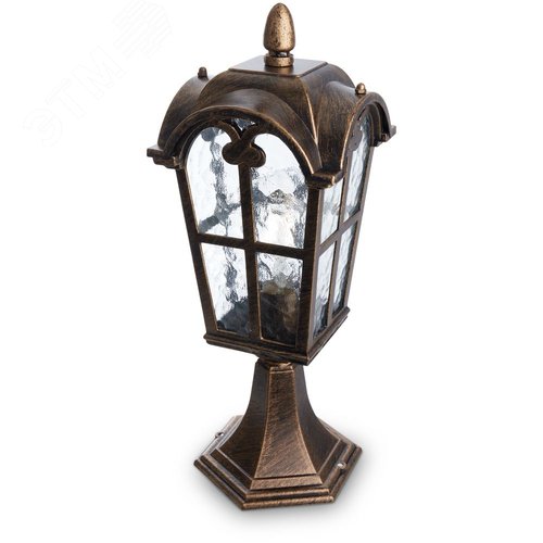 Светильник PL105 60W 230 В E27 160х160х450 черное золото (на постамент 0,45м)