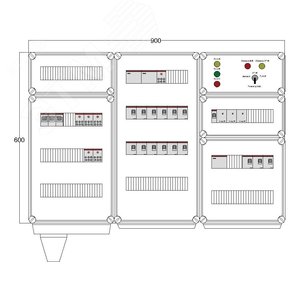 Щит управления электрообогревом DEVIBOX HR 12x1700 3хD330 (в комплекте с терморегулятором и датчиком температуры)