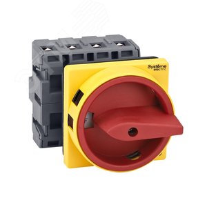 ВЫКЛЮЧАТЕЛЬ-РАЗЪЕДИНИТЕЛЬ 4P 63A IP20 С КРАСНОЙ РУКОЯТКОЙ НА ДВЕРЦУ 4 ВИНТАМИ С ЗАМКОМ