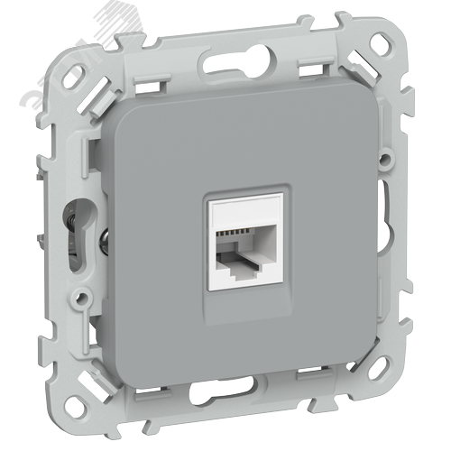 FLITE Розетка компьютерная RJ45 категория 6 UTP РК6-1-0-ФлС серый IEK