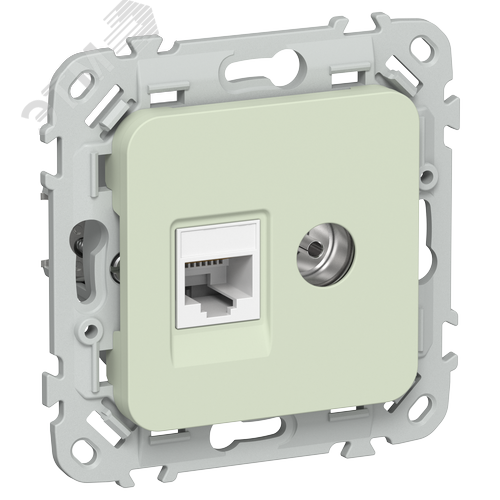 FLITE Розетка 2-местная RJ45/TV категория 5Е UTP РКТВ5е-2-0-ФлП панг IEK