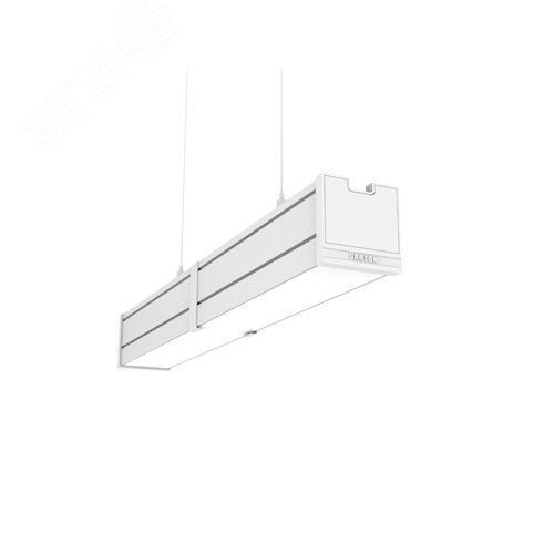 Светильник светодиодный Mercury Pro GL подвесной/накладной 26 Вт 4000 К CRI 90 523х66х67 мм IP54 RAL9003 белый муар опаловый рассеиватель закаленное стекло, с декоративным проводом 2 м и комплектом подвесов 2 м