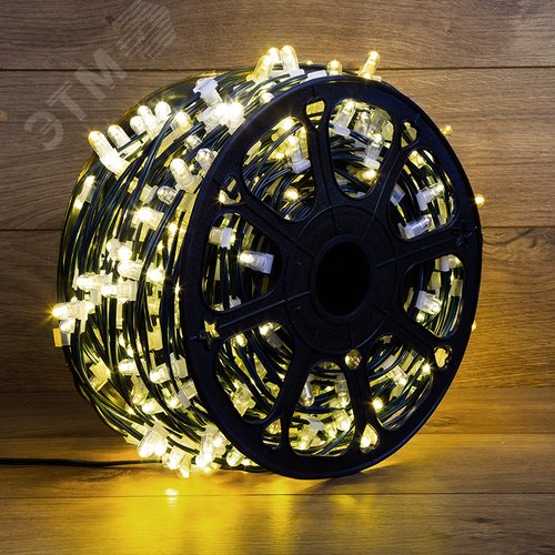 Гирлянда LED Clip Light 12V шаг 150 мм, диодов тёплый белый, Flashing белый