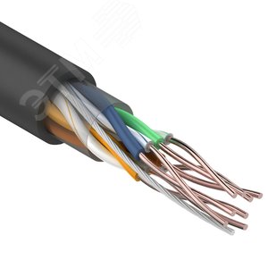 Витая пара U/UTP CAT 5e 4х2х0.50мм LSZH нг(А)-HF 24AWG OUT черный