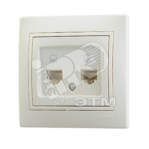 MIRA Розетка компьютерная RJ45x2 бежевая
