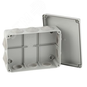 Коробка распаячная открытой установки КОР 150х110х70мм на винтах 10 гермовводов IP55 (30/540)
