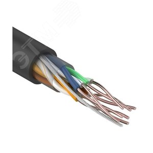 Витая пара U/UTP CAT5e 4PR 24AWG PE OUT черный 100 м