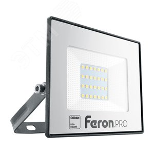 Прожектор светодиодный ДО-30w 6400К 3000 Лм IP65 черный .PRO