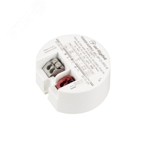 Блок питания ARJ-SP-21-PFC-R (21W, 15-42V, 0.45-0.5A) (ARL, драйвер для светодиодов и светильников, IP20 пластик, 5 лет)