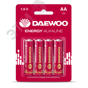 Элемент питания LR03 (AAА) DAEWOO Energy Alkaline блистер, 4 шт.