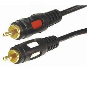 Шнур 2 RCA - 2 RCA, 3 м., черный GOLD