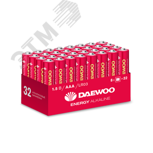 Элемент питания LR03 (AAА) DAEWOO Energy Alkaline, упаковка 32 шт.