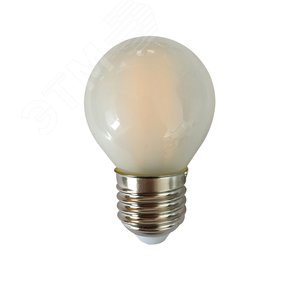 Лампа светодиодная декоративная LED 6w E27 4000K ша р матовый филамент 230/50