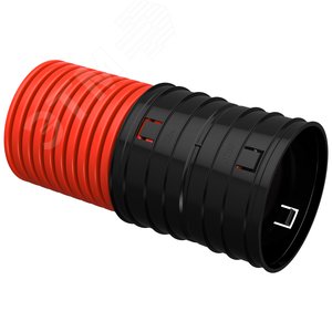 ELASTA Труба гофрированная двустенная жесткая ПНД d=125мм красная (6м) IEK