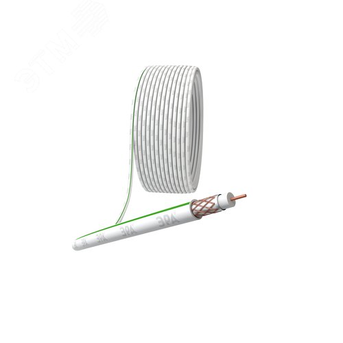 Кабель коаксиальный SAT 703 B 75 Ом Cu,  оплётка Cu 75% PVC белый 50м S-B-75-PVC50