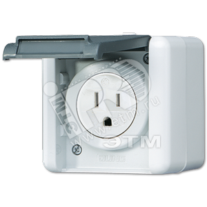 USA-стандарт NEMA, 2 полюса + заземление, 15А 125V~  для накладного монтажа