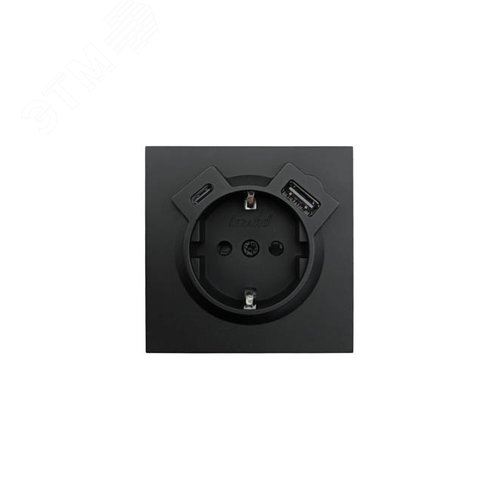 ZIMA Розетка с заземлением (16 А) + TC + USB ,механизм, черный бархат Lezard 704-4288-181TC