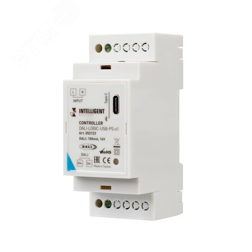 Контроллер INTELLIGENT DALI-LOGIC-USB-PS-x1 (BUS/230V, BLE) (IARL, IP20 пластик, 2 года)