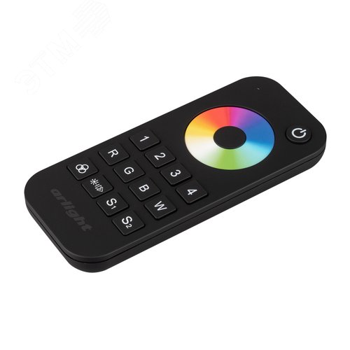 Пульт SMART-R26-RGBW Black 4 зоны, 2.4G ARL, IP20 пластик, 5 лет