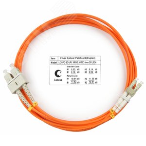 Патч-корд оптический duplex 2м LC-SC 62,5/125MM LSZH
