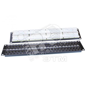 Патч-панель 19' 2U 48 портов RJ45 категория 5e Dual IDC ROHS черный