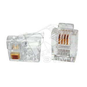 Телефонный разъем RJ-12(6P4C) (3/3 микродюйма) (100 шт)
