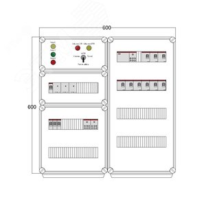 Щит управления электрообогревом DEVIBOX HR 9x2800 3хD330 (в комплекте с терморегулятором и датчиком температуры)