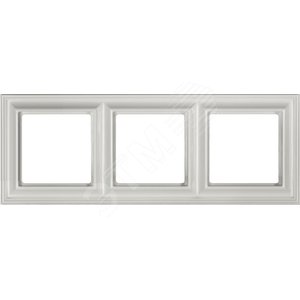 Рамка 3-местная для вертикальной и горизонтальной установки. Серия- Eco DECO. Материал- термопласт. Цвет- белый
