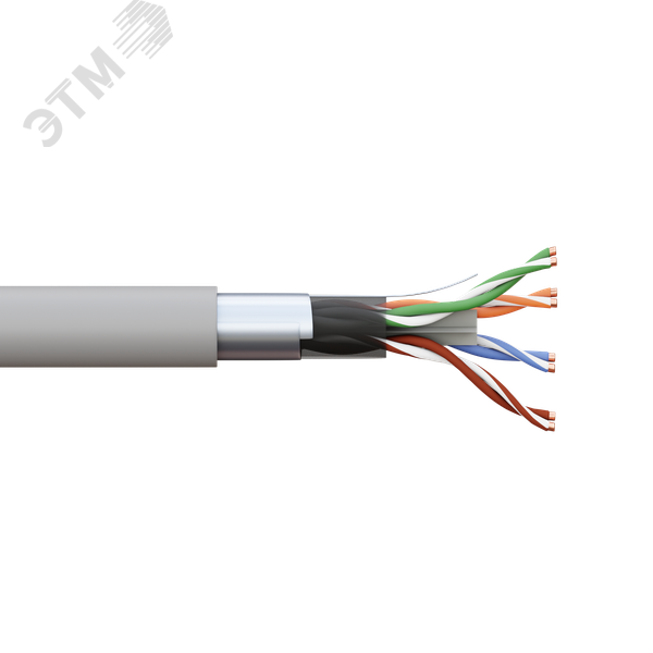 Витая пара TERACOM PRO 6 F/UTP 4 пары solid 23AWG LSZH нг(А)-HF серый 305м