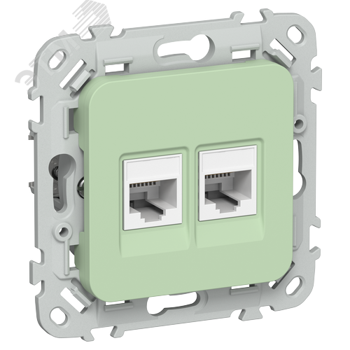 FLITE Розетка 2-местная компьютерная RJ45 категория 6 UTP РК6-2-0-ФлФ фисташковый IEK