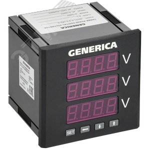 Вольтметр цифровой щитовой трехфазный 96х96мм LED GENERICA