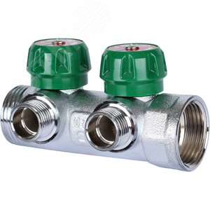 Коллектор распределительный 1'x2 выхода 1/2'