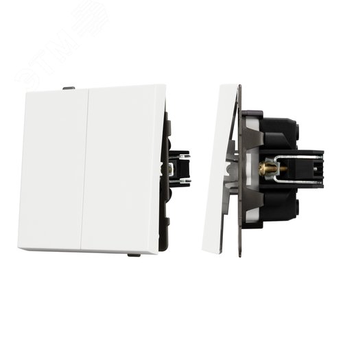 Механизм выключателя двухклавишный проходной SWT-TENDO-MKP2-SFPL-WH 230V, 10A, Белый, 1 пост