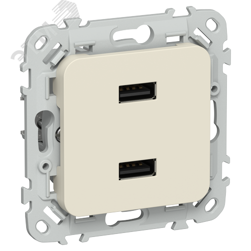 FLITE Розетка USB A+A 3,1А РЮ-2-ФлСл сливочный IEK