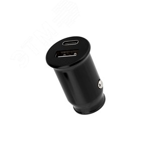 Автозарядка в прикуриватель АЗУ USB-A+USB-C 2.4 A черная