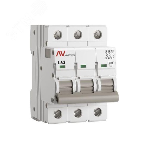 Выключатель автоматический AV-10 3P 63A (L) 10kA EKF AVERES