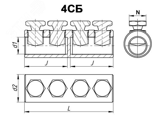 Соединитель болтовой 4СБ-3-100 (150-240) ЗЭТАРУС