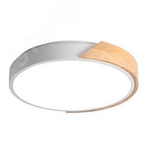 Светильник светодиодный потолочный SCANDIC ДБО-24W 4000К 2000Лм белый обрамление из натурального дерева IP20 Jazzway