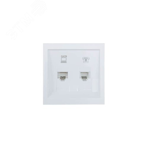 ZIMA Розетка компьютер Cat 6 + телефон, механизм, белая Lezard 704-0288-144
