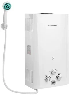 Водонагреватель газовый Edisson Flame F 20 D 10 л/мин с электророзжигом, душ.насадка