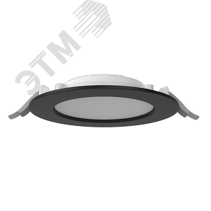 Светильник светодиодный DL-01 Slim 160 мм 20 Вт 3000 К CRI90 176х39 мм IP65/40 RAL9005 черный муар с рассеивателем опал, диммируемый по протоколу DALI