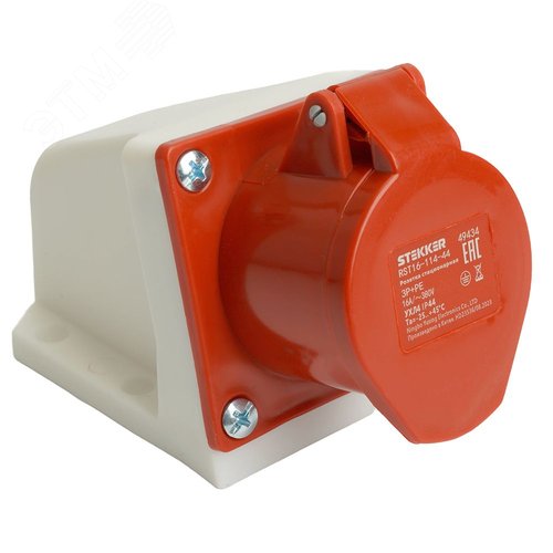 Розетка стационарная ST-114 16А 380В 3P+PE IP44 RST16-114-44 STEKKER