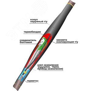 Муфта кабельная соединительная 1ПСТб(тк)нг-LS-4х(150-240) с соединителями болтовыми